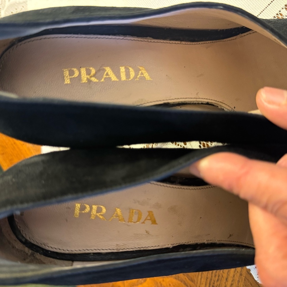 Prada Women's Black Suede Shoes - Picture 16 of 16